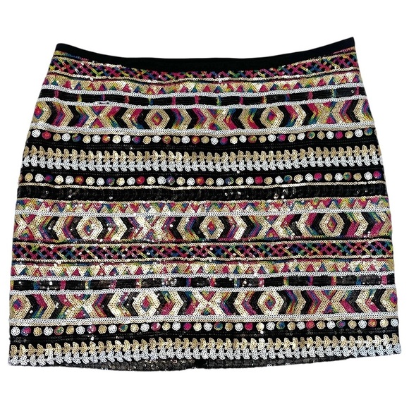 Guess Colorful Sequin Embellished Mini Skirt Festival Event Summer Art to Wear - Picture 1 of 8